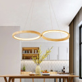 Indoor Modern Home LED Round wood bamboo decorate pendant lamp for dining room